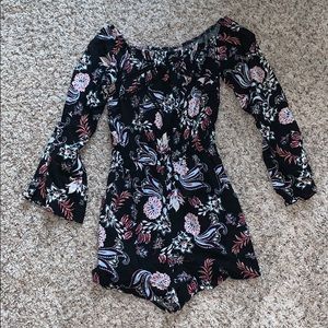 Long sleeve floral romper